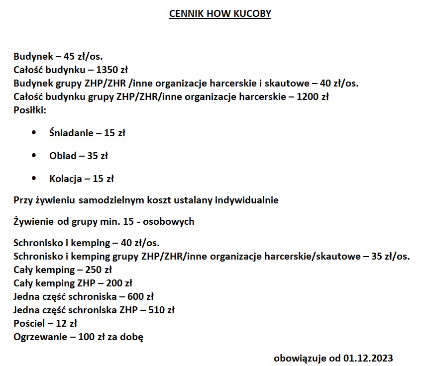 Skontaktuj się z Hufcem Chorzów w celu ustalenia cen